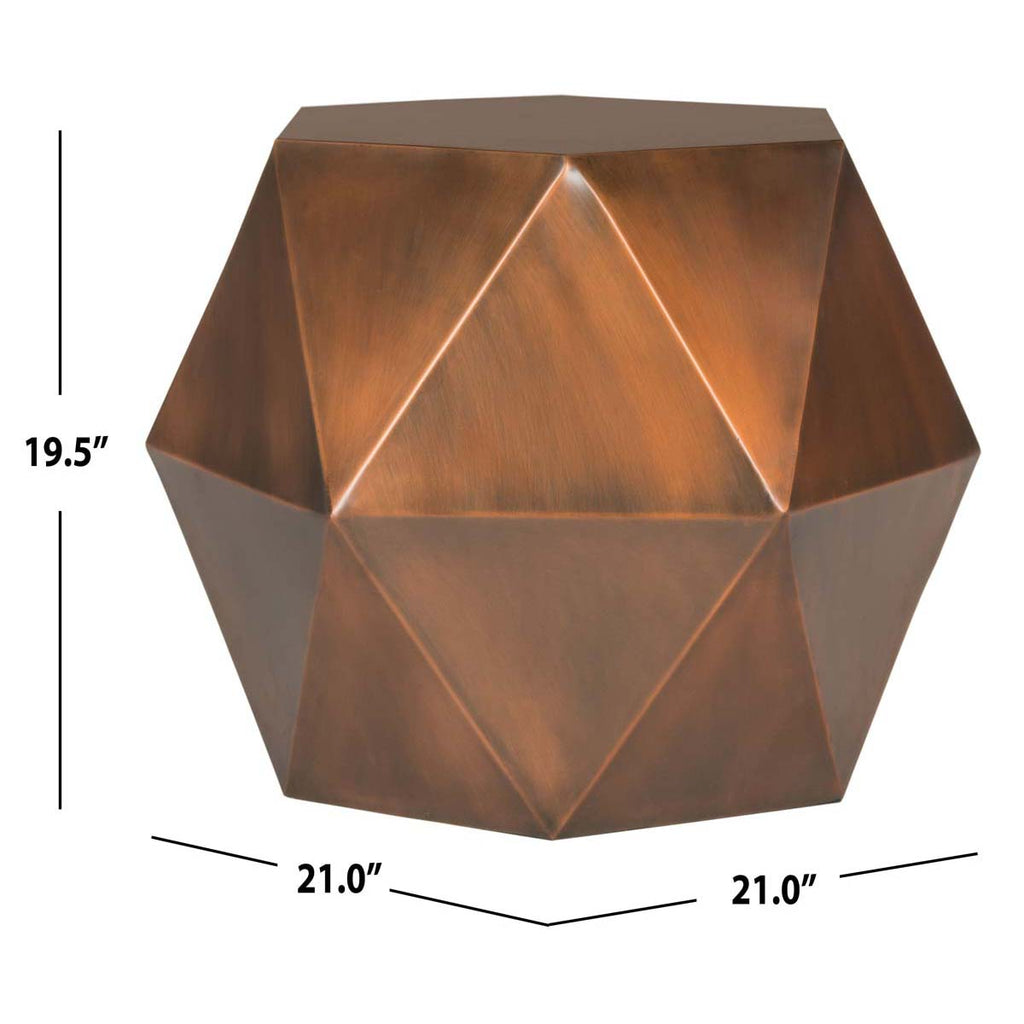 Safavieh Astrid Faceted Side Table - Copper