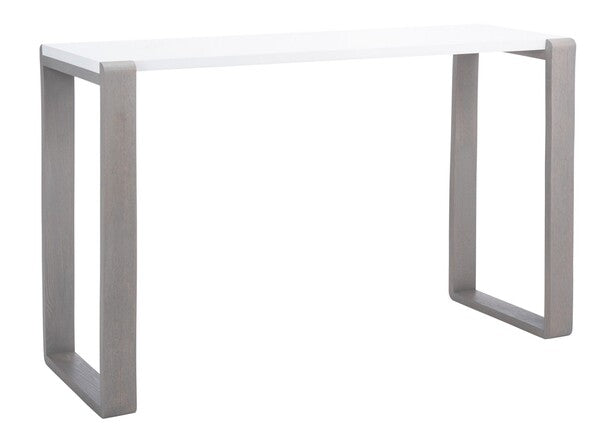 Safavieh Bartholomew Mid Century Scandinavian Lacquer Console Table - White/Grey