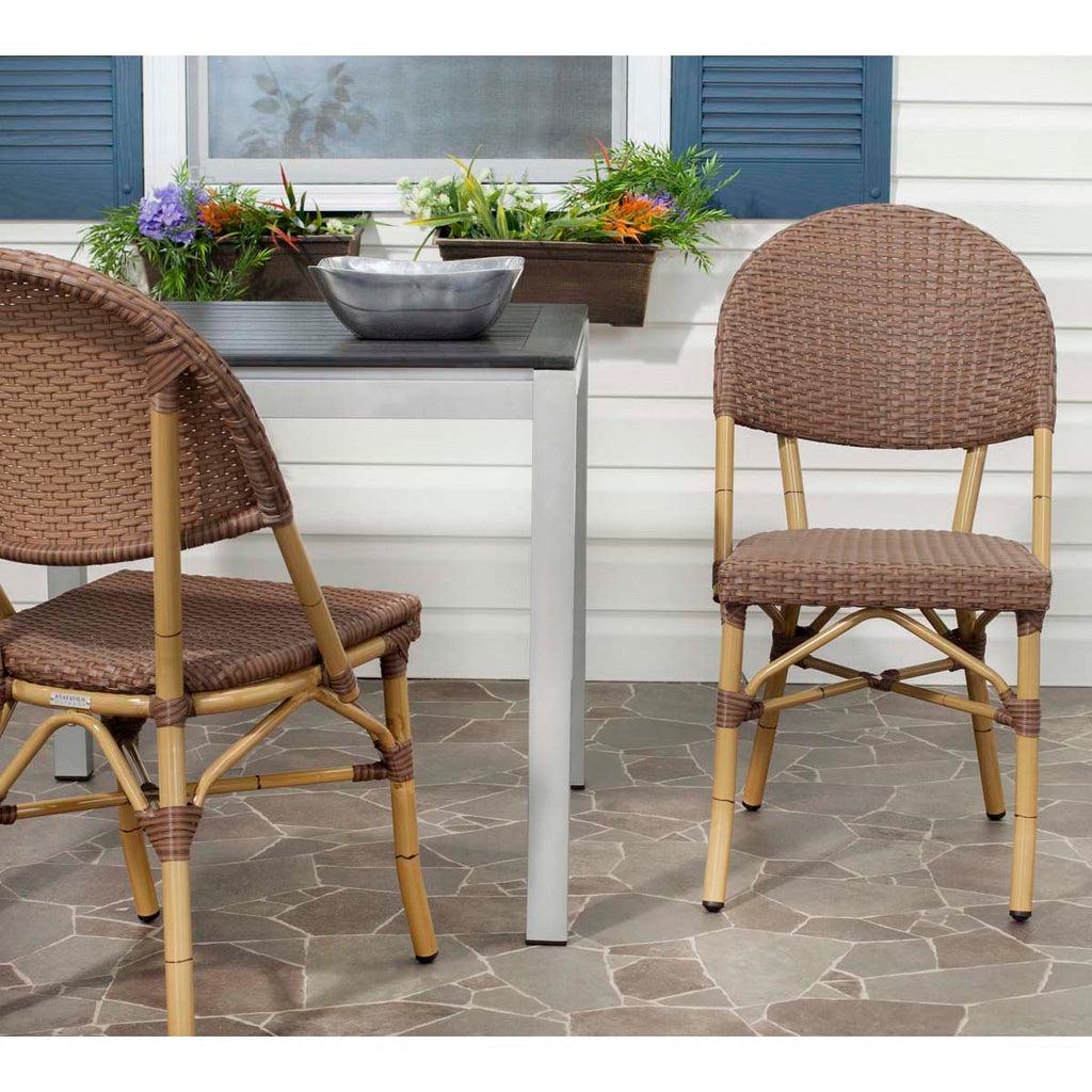 Safavieh Barrow Indoor-Outdoor  Armchair  - Brown (Set of 2)