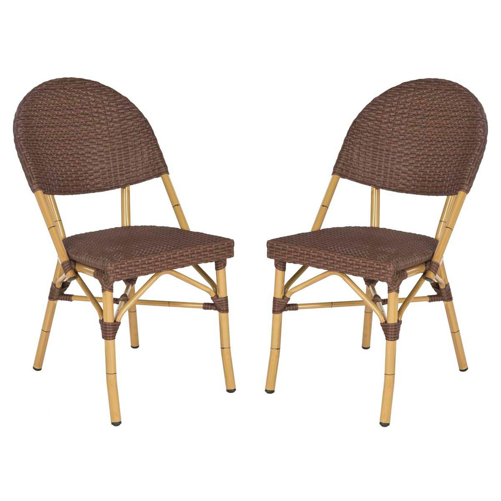 Safavieh Barrow Indoor-Outdoor  Armchair  - Brown (Set of 2)