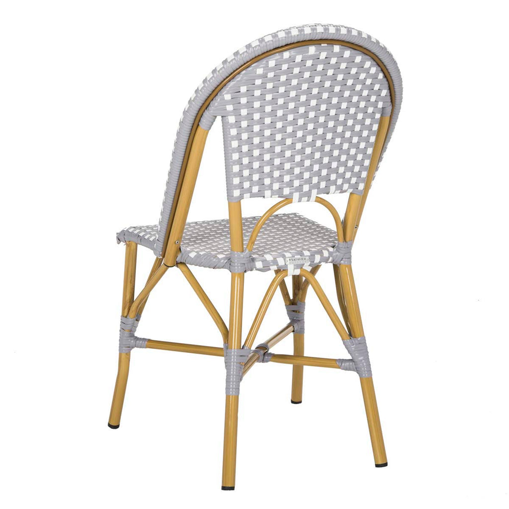 Safavieh Salcha Indoor-Outdoor French Bistro Side Chair - Grey/White/Light Brown (Set of 2)