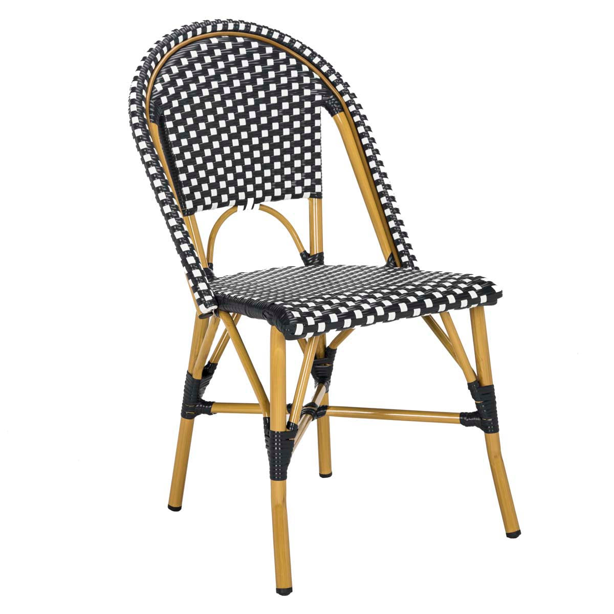 Black and white outdoor bistro chairs hot sale