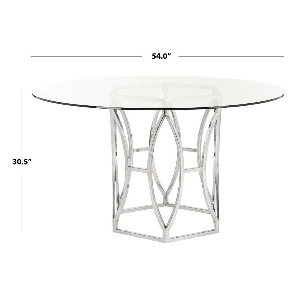 Safavieh Couture Shaw Glass Top Dining Table - Grey