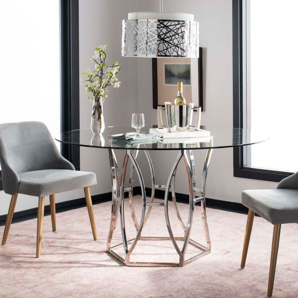 Safavieh Couture Shaw Glass Top Dining Table - Grey