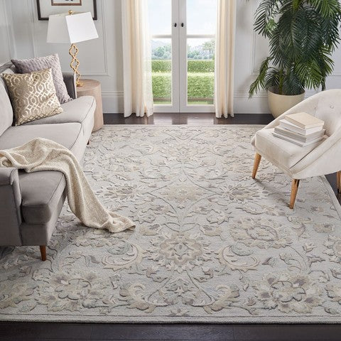 Safavieh Glamour Rug Collection GLM624L - Light Blue / Ivory