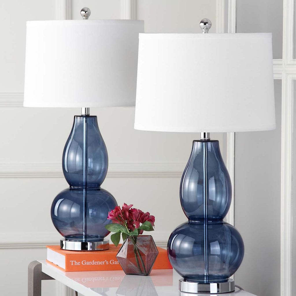 Mercurio 28.5 Inch H Double Gourd Lamp (Set of 2) | Safavieh - LIT4155 - Blue