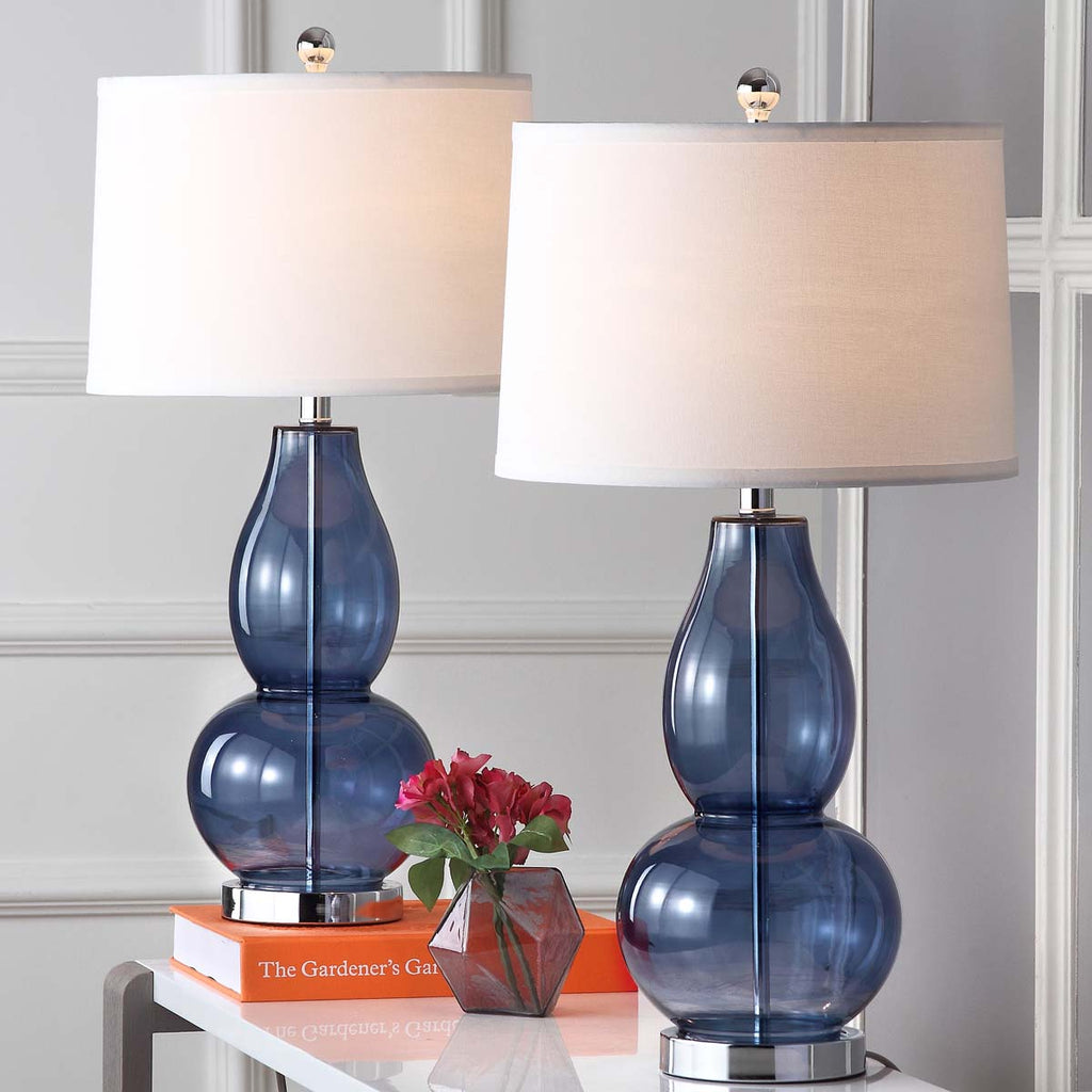 Mercurio 28.5 Inch H Double Gourd Lamp (Set of 2) | Safavieh - LIT4155 - Blue