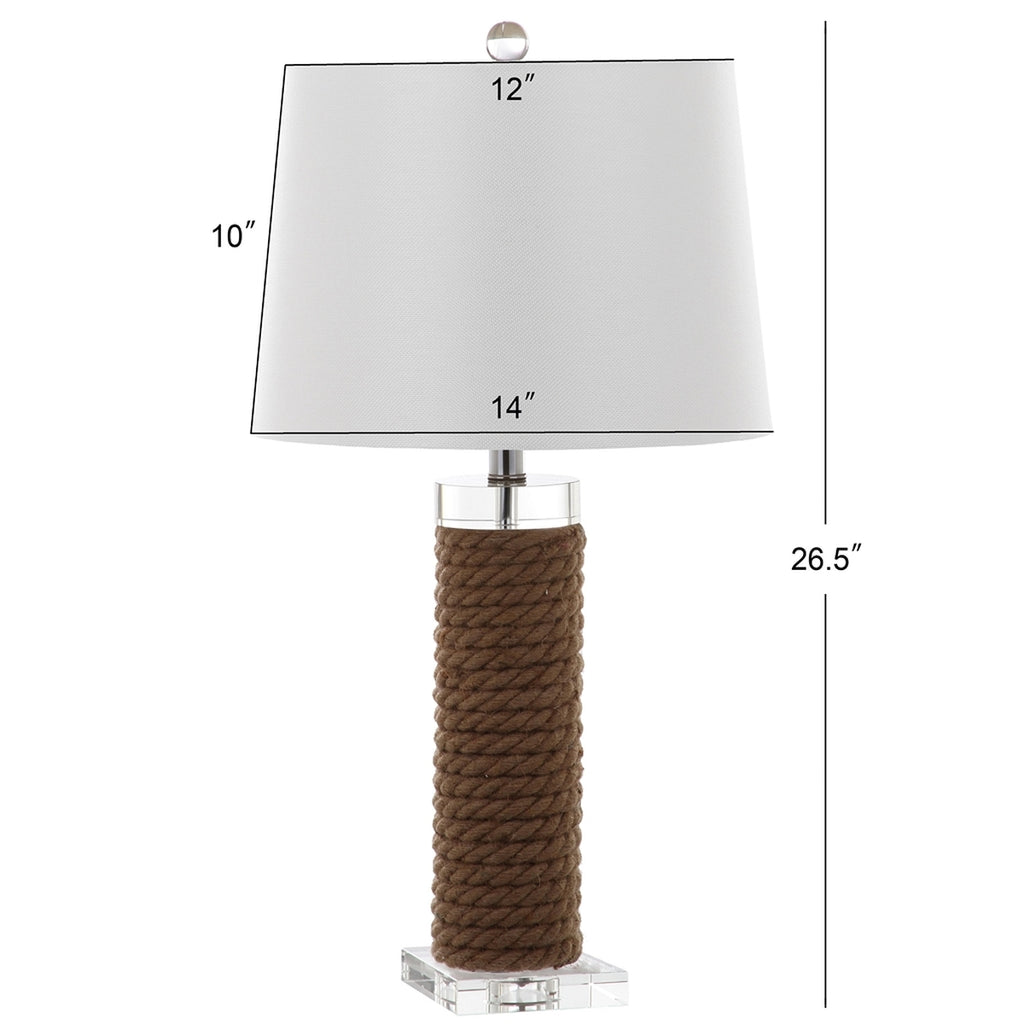 Safavieh Boyd 26.5 Inch H  Rope Table Lamp - Brown / Off White (Set of 2)