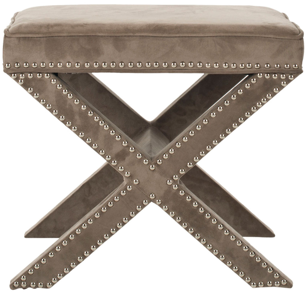 Safavieh Palmer Ottoman - Silver Nail Heads - Mushroom