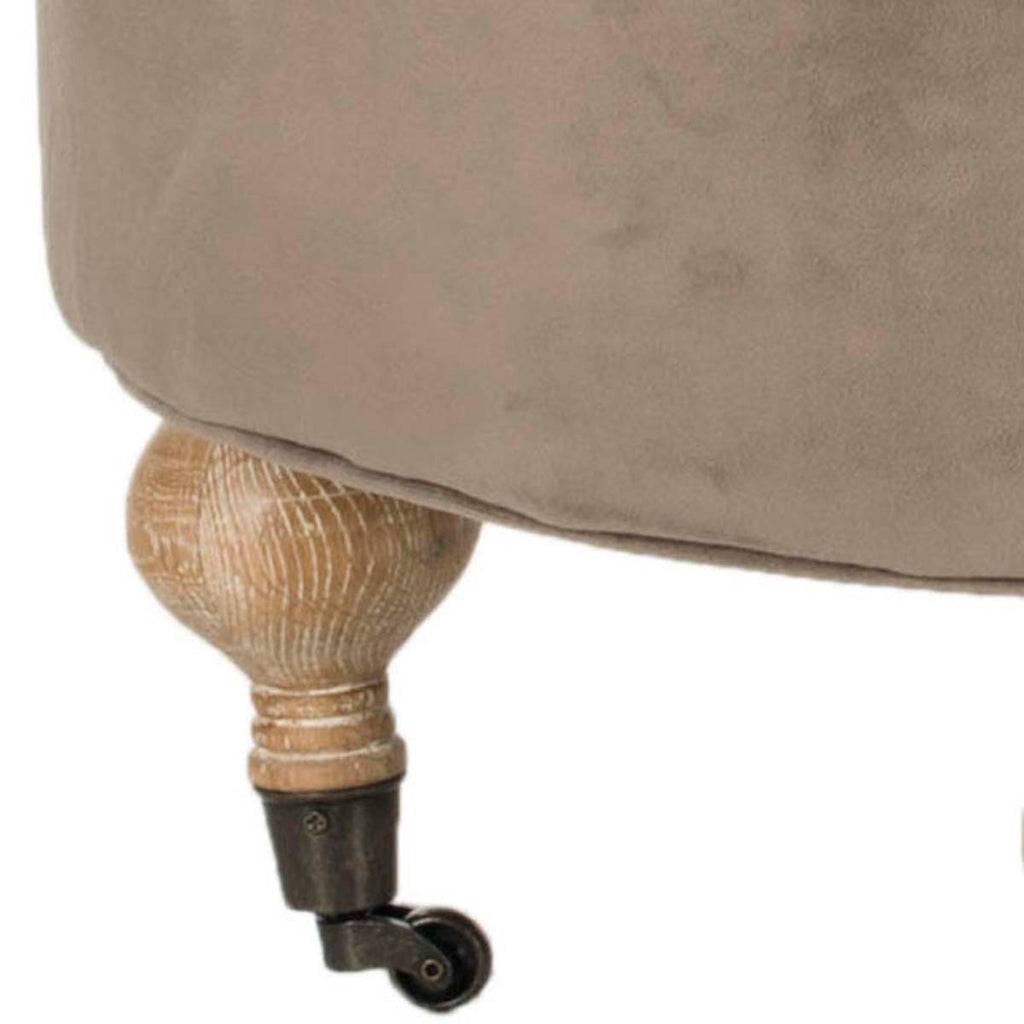 Safavieh Clara Tufted Round Ottoman - Mushroom