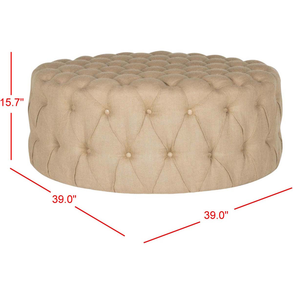 Safavieh Charlene Tufted Cocktail Ottoman - Wheat