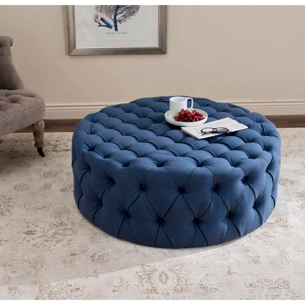 Safavieh Charlene Tufted Cocktail Ottoman - Navy