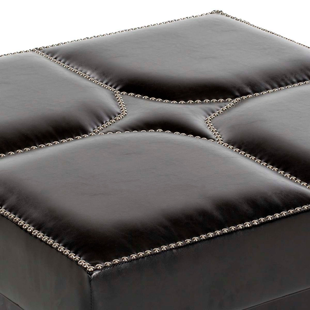 Safavieh Terrence Cocktail Ottoman   Silver Nail Heads - Black