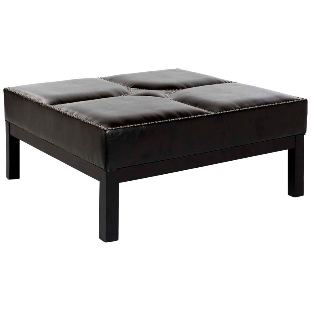 Safavieh Terrence Cocktail Ottoman   Silver Nail Heads - Black