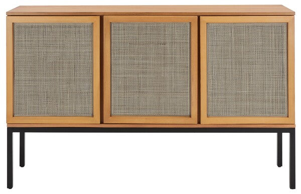 Safavieh Zadie 2 Shelf Rattan Sideboard - Natural / Black