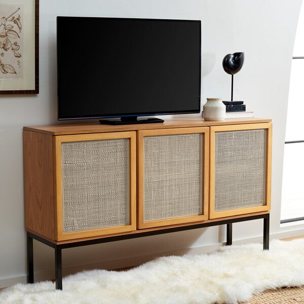 Safavieh Zadie 2 Shelf Rattan Sideboard - Natural / Black