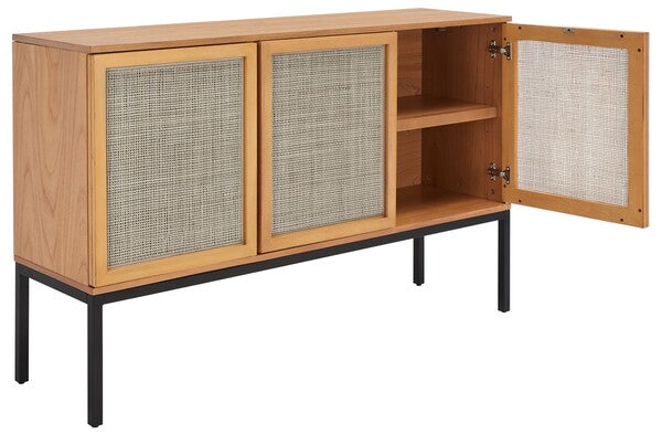 Safavieh Zadie 2 Shelf Rattan Sideboard - Natural / Black