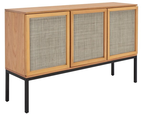 Safavieh Zadie 2 Shelf Rattan Sideboard - Natural / Black