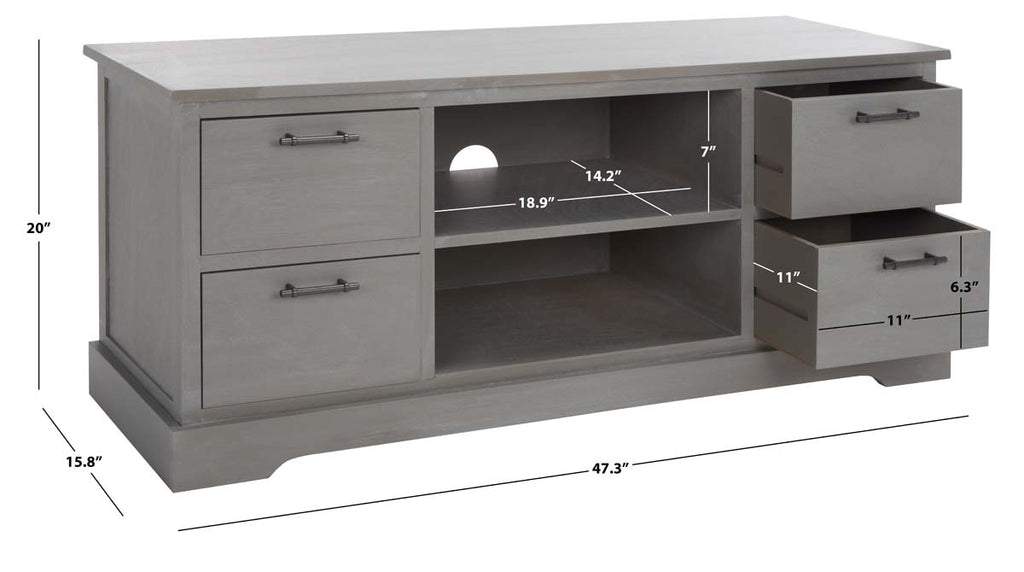 Safavieh Filbert 4 Drawer Media Stand - White Wash Grey