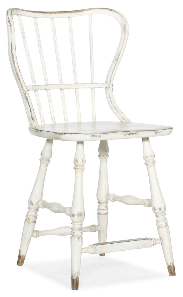 Ciao Bella Spindle Back Counter Stool-White | Hooker Furniture - 5805-75351-02