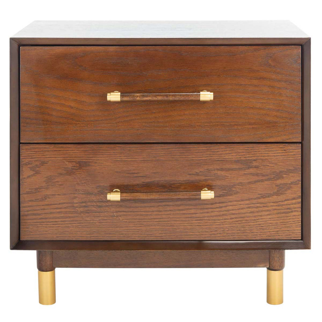 Safavieh Justice 2 Drawer Nightstand - Walnut