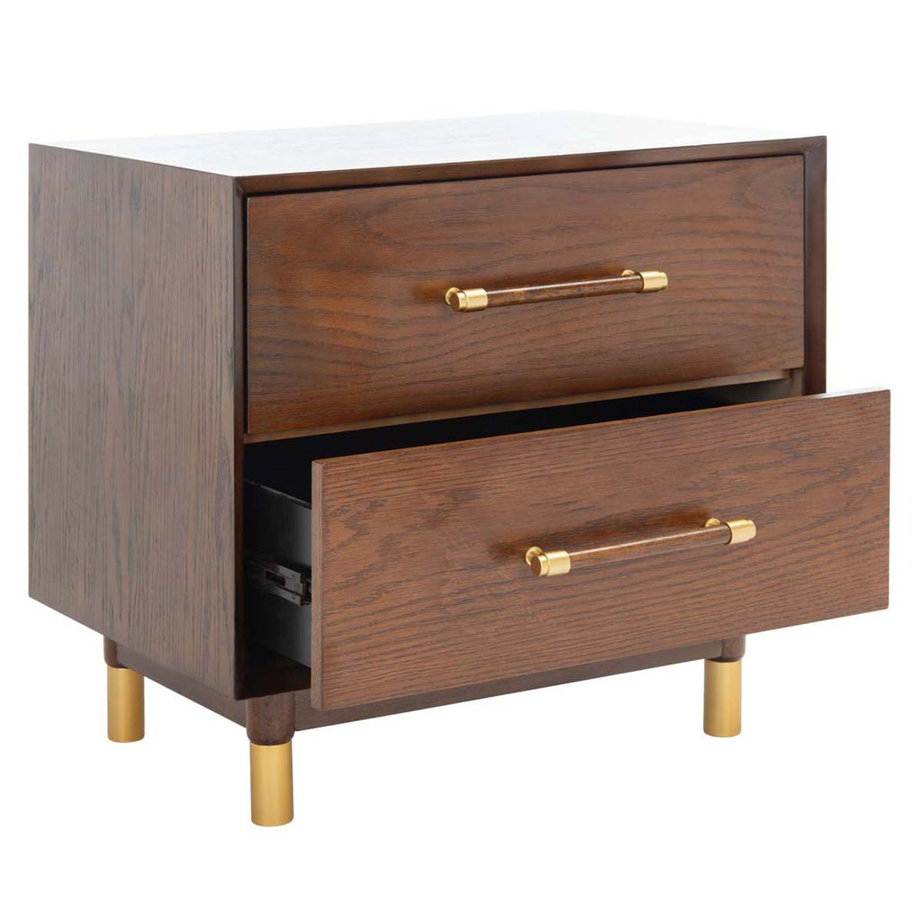 Safavieh Justice 2 Drawer Nightstand - Walnut