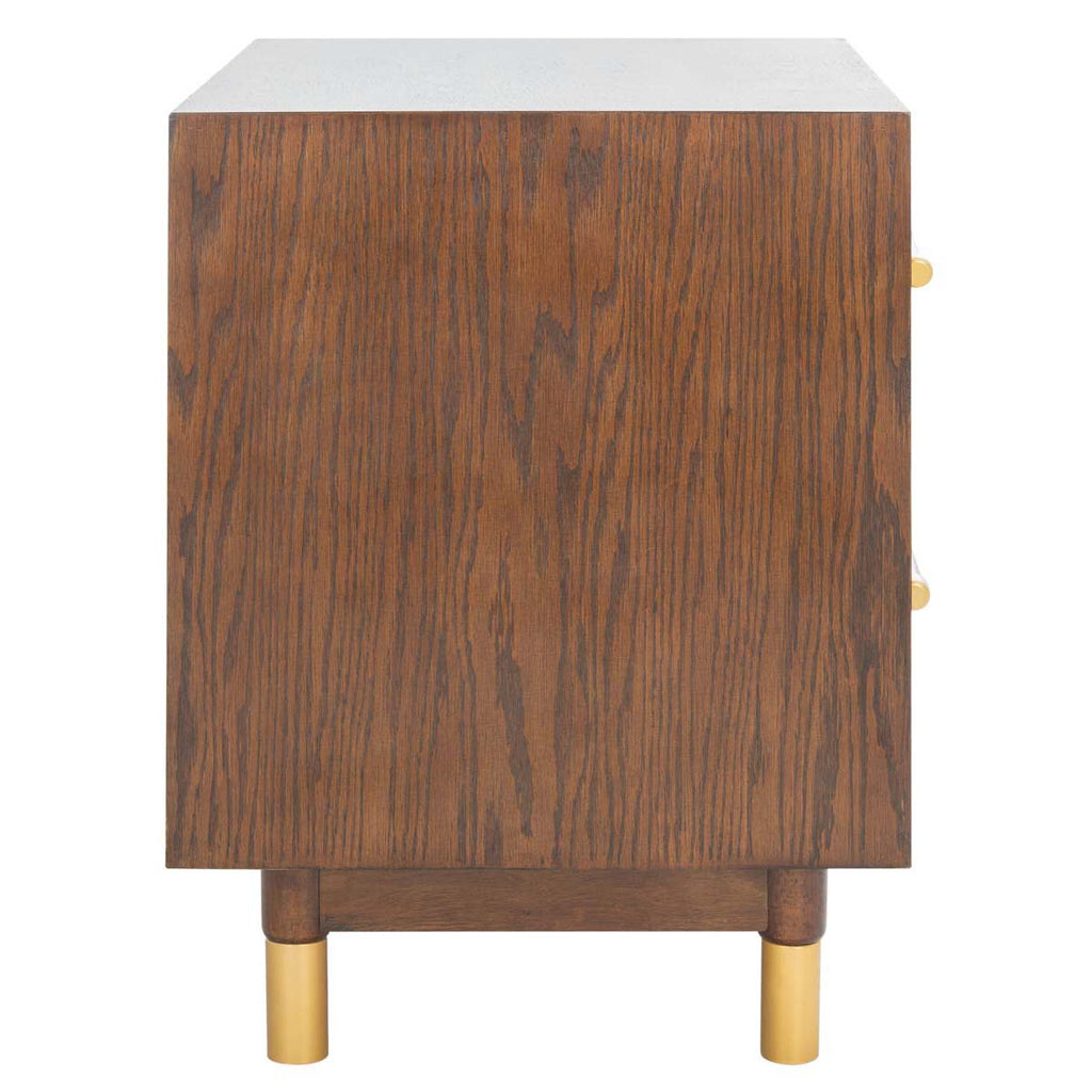 Safavieh Justice 2 Drawer Nightstand - Walnut