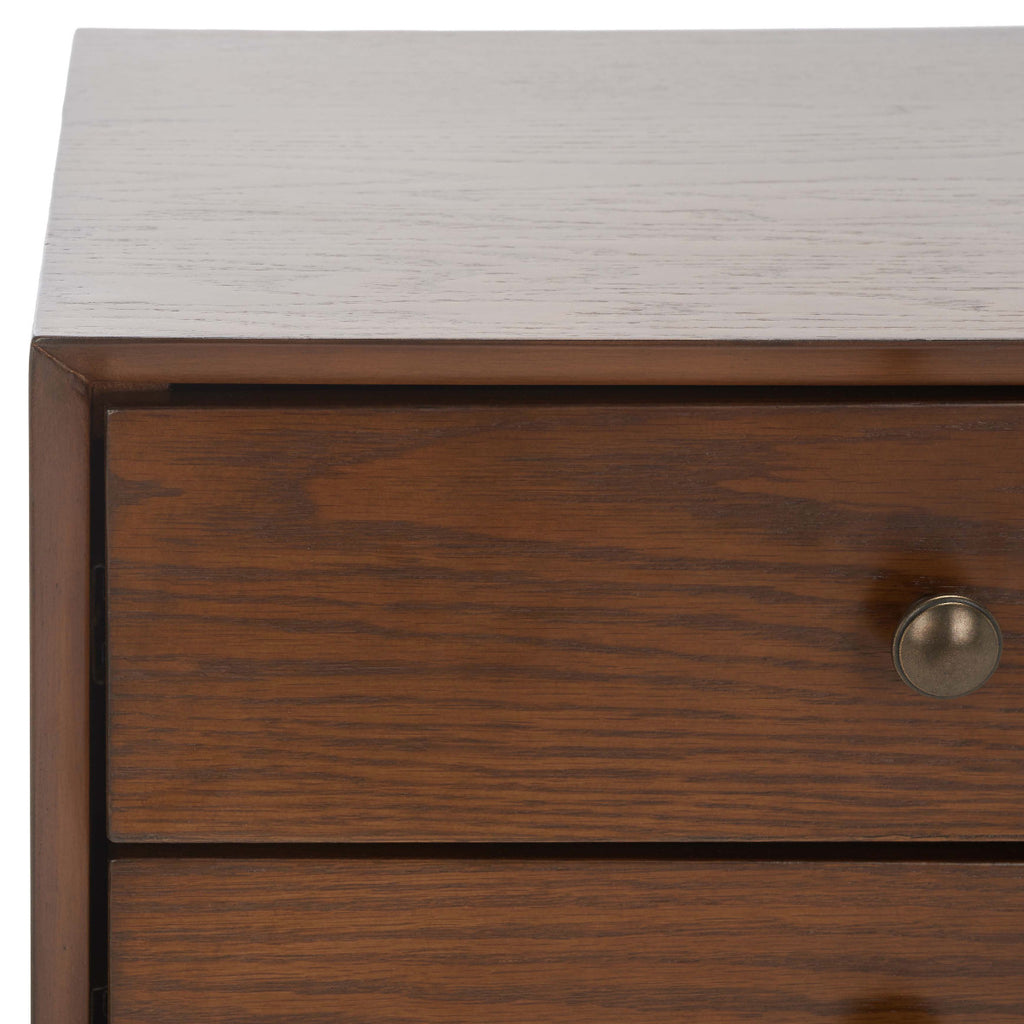 Safavieh Scully 2 Drawer Nightstand - Oak / Gold