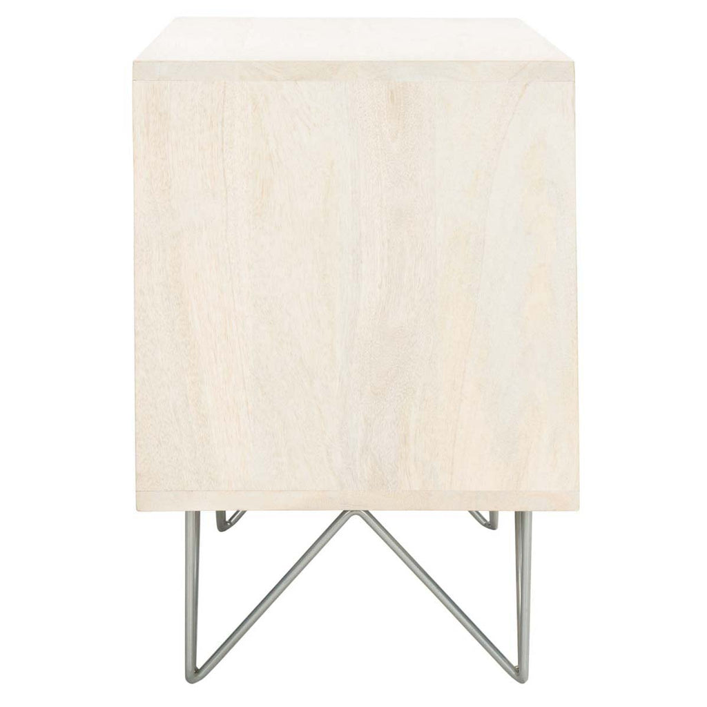 Safavieh Marigold Nightstand - White Washed / Silver