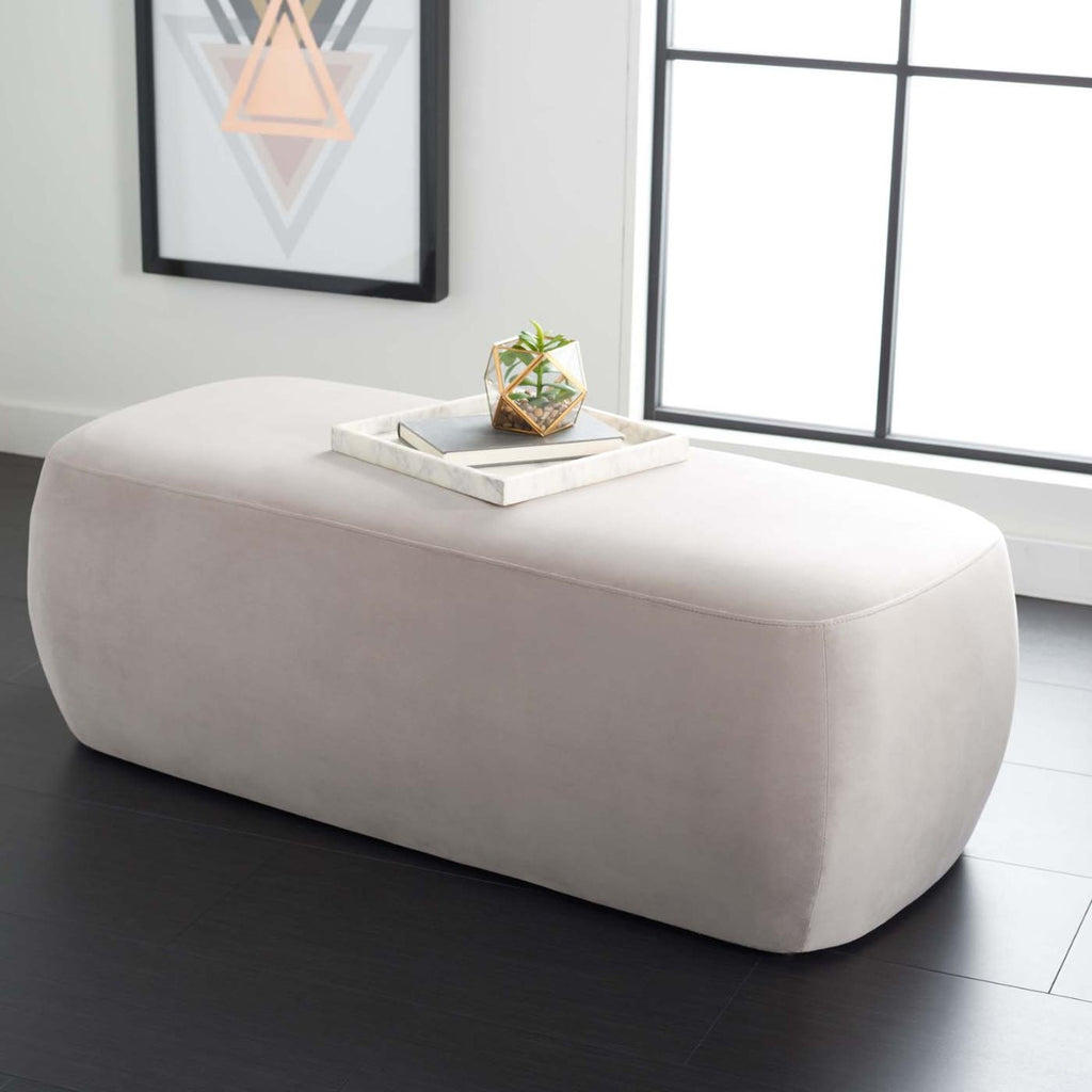 Safavieh Whitley Rectangular Ottoman - Greige