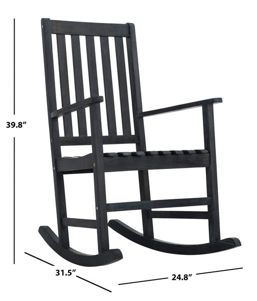 Safavieh Barstow Rocking Chair - Dark Slate Grey