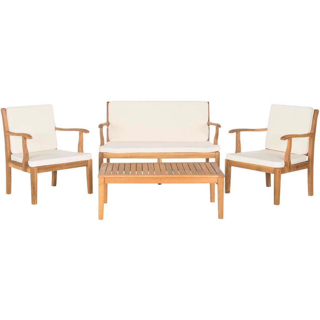 Safavieh Bradbury 4Pc Outdoor Living Set - Natural/Beige