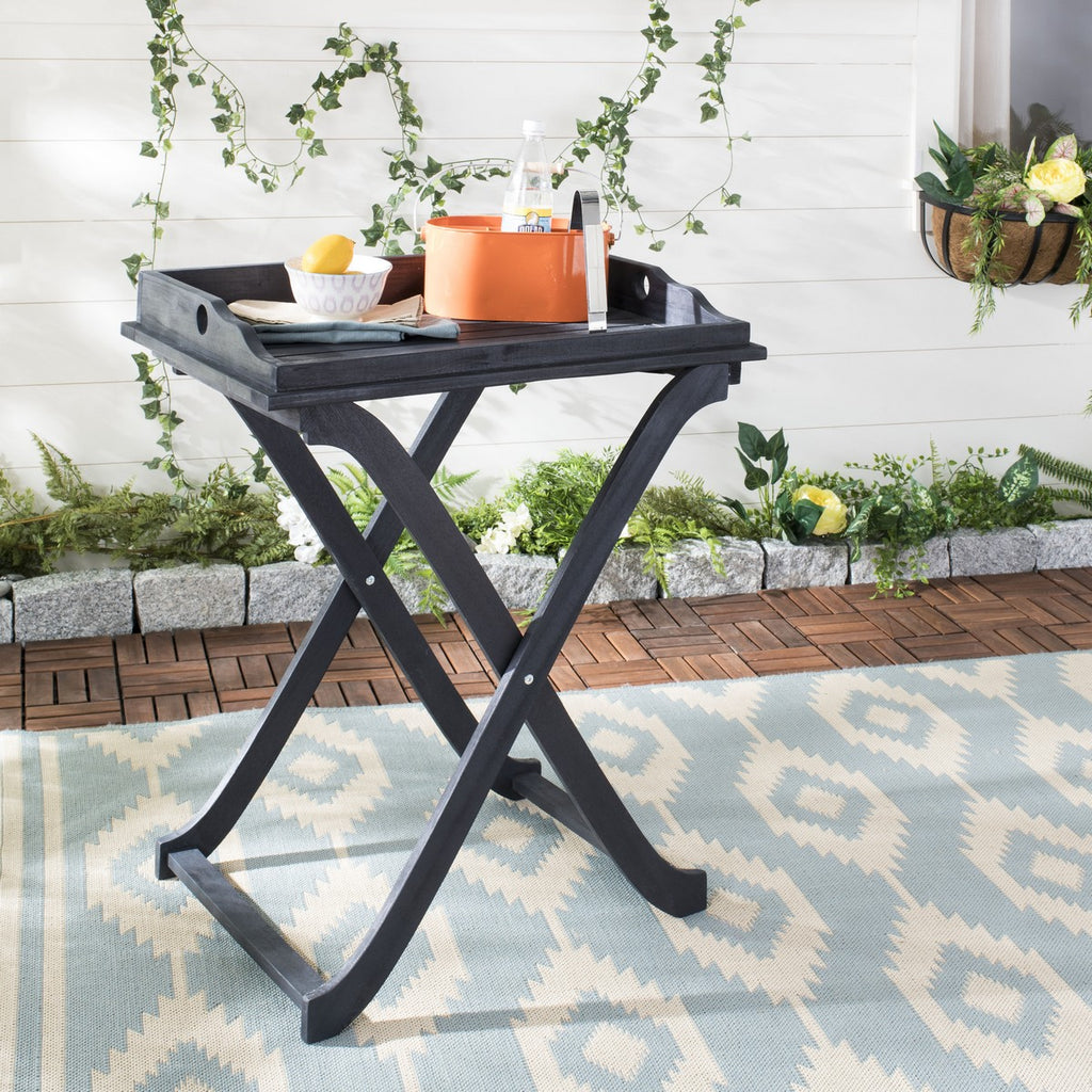 Safavieh Covina Tray Table - Dark Slate Grey