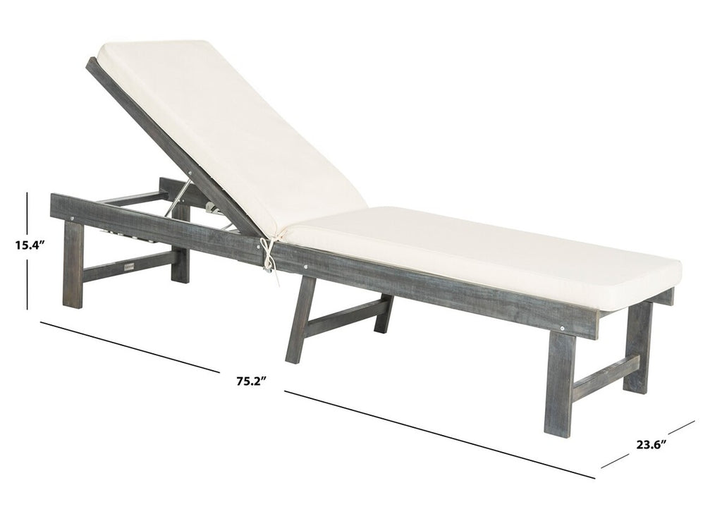 Safavieh Inglewood Chaise Lounge Chair - Ash Grey/Beige