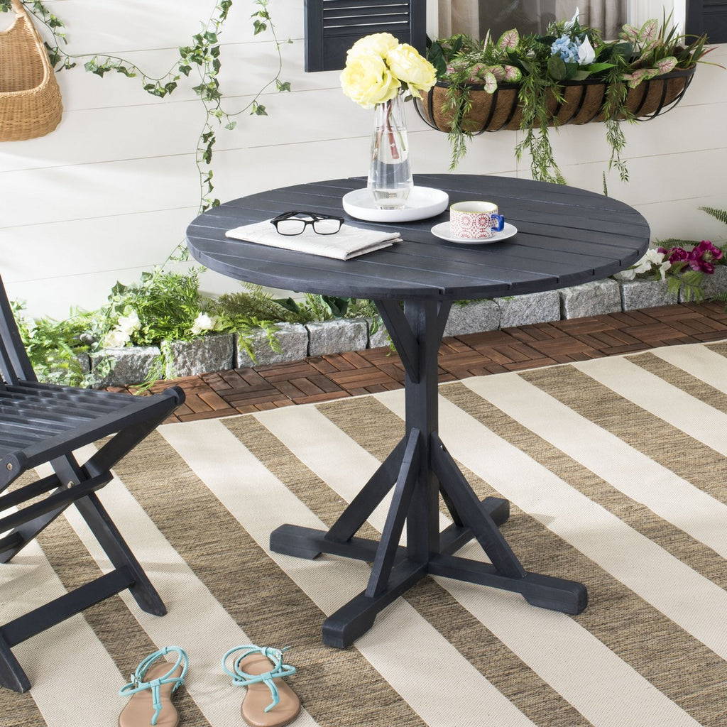 Safavieh Arcata Round Table - Dark Slate Grey