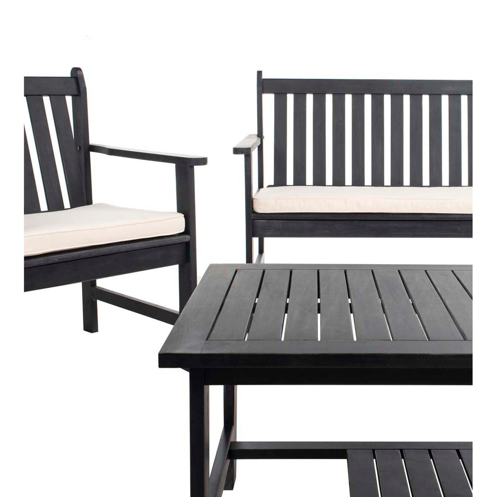 Safavieh Burbank 4 Pc Outdoor Set - Black/Beige