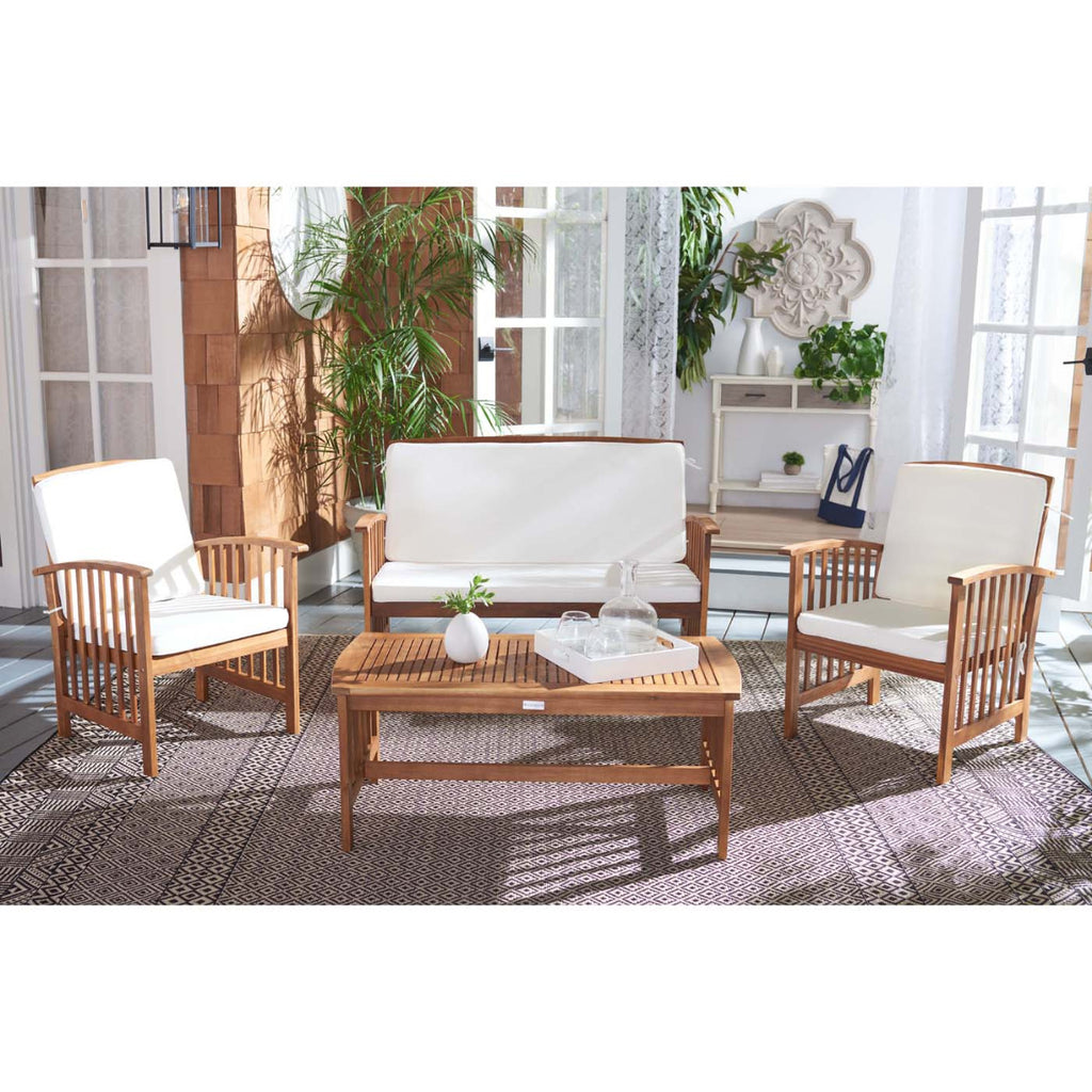 Safavieh Rocklin 4 Pc Outdoor Set - Natural/Beige