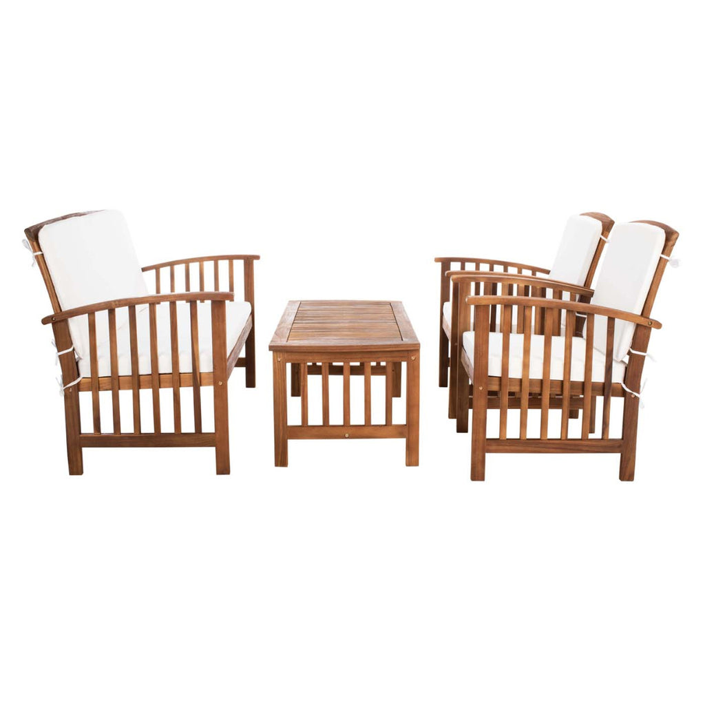 Safavieh Rocklin 4 Pc Outdoor Set - Natural/Beige