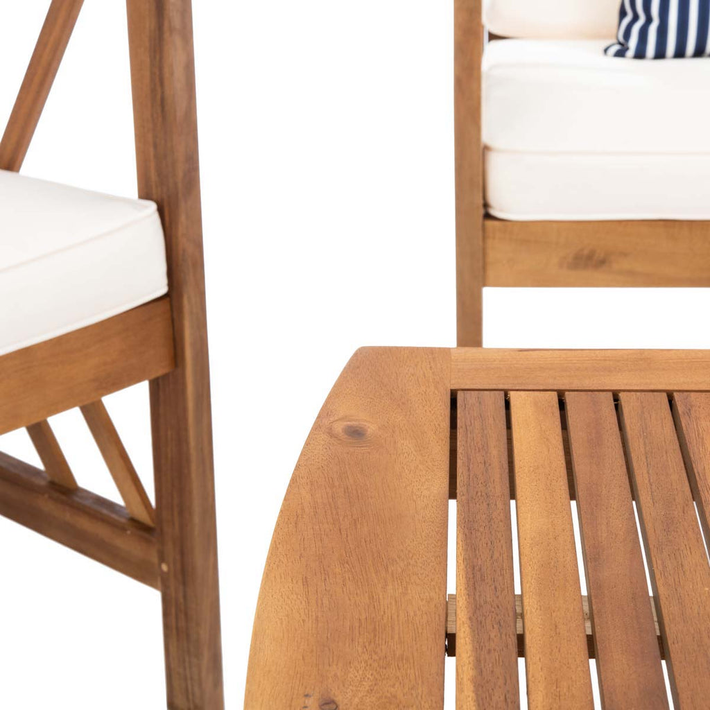 Safavieh Fontana 4 Pc Outdoor Set - Natural/Beige/Nvywht