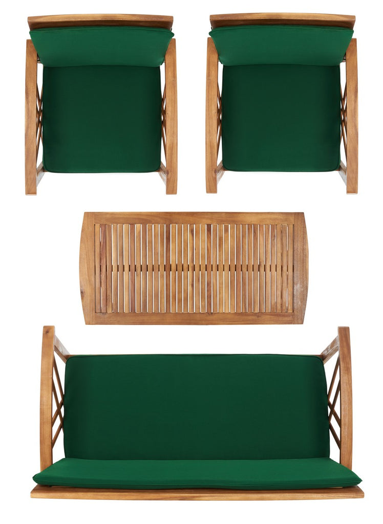 Safavieh Fontana 4 Piece Outdoor Set - Natural / Green