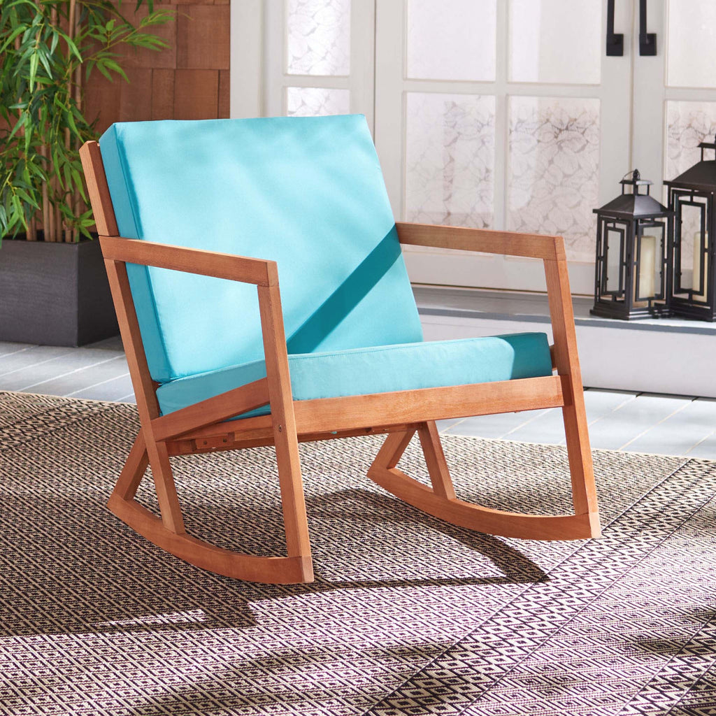 Safavieh Vernon Rocking Chair - Natural / Aqua