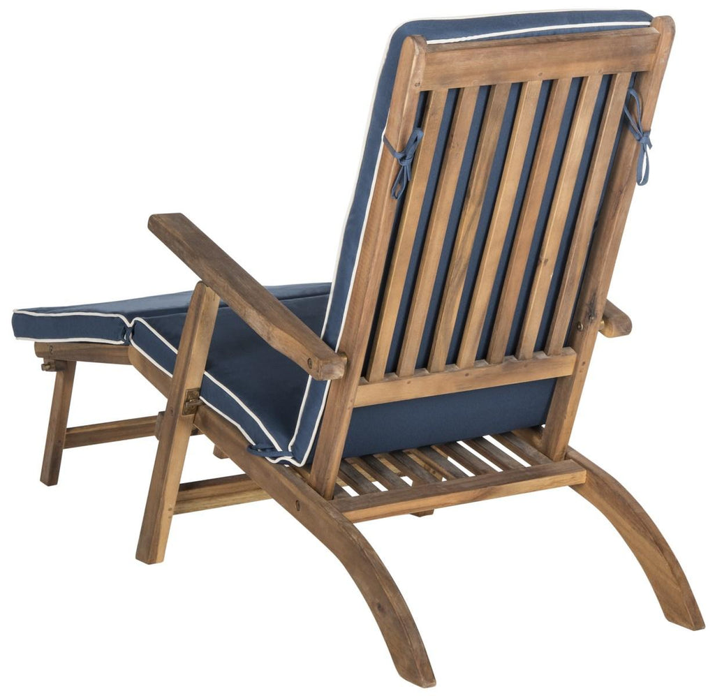 Safavieh Palmdale Lounge Chair - Natural/Navy