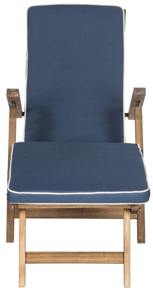 Safavieh Palmdale Lounge Chair - Natural/Navy