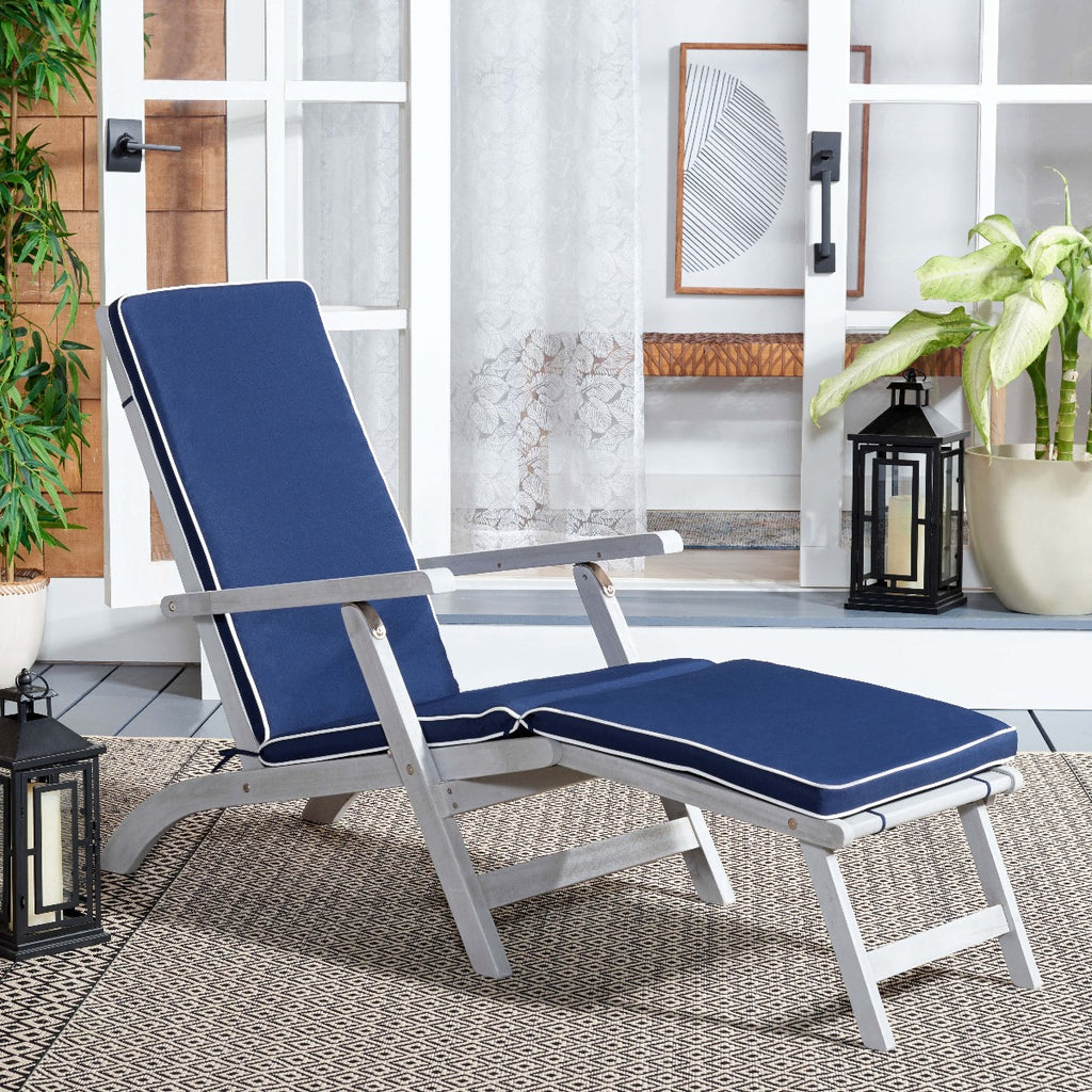 Safavieh Palmdale Lounge Chair - Grey / Navy