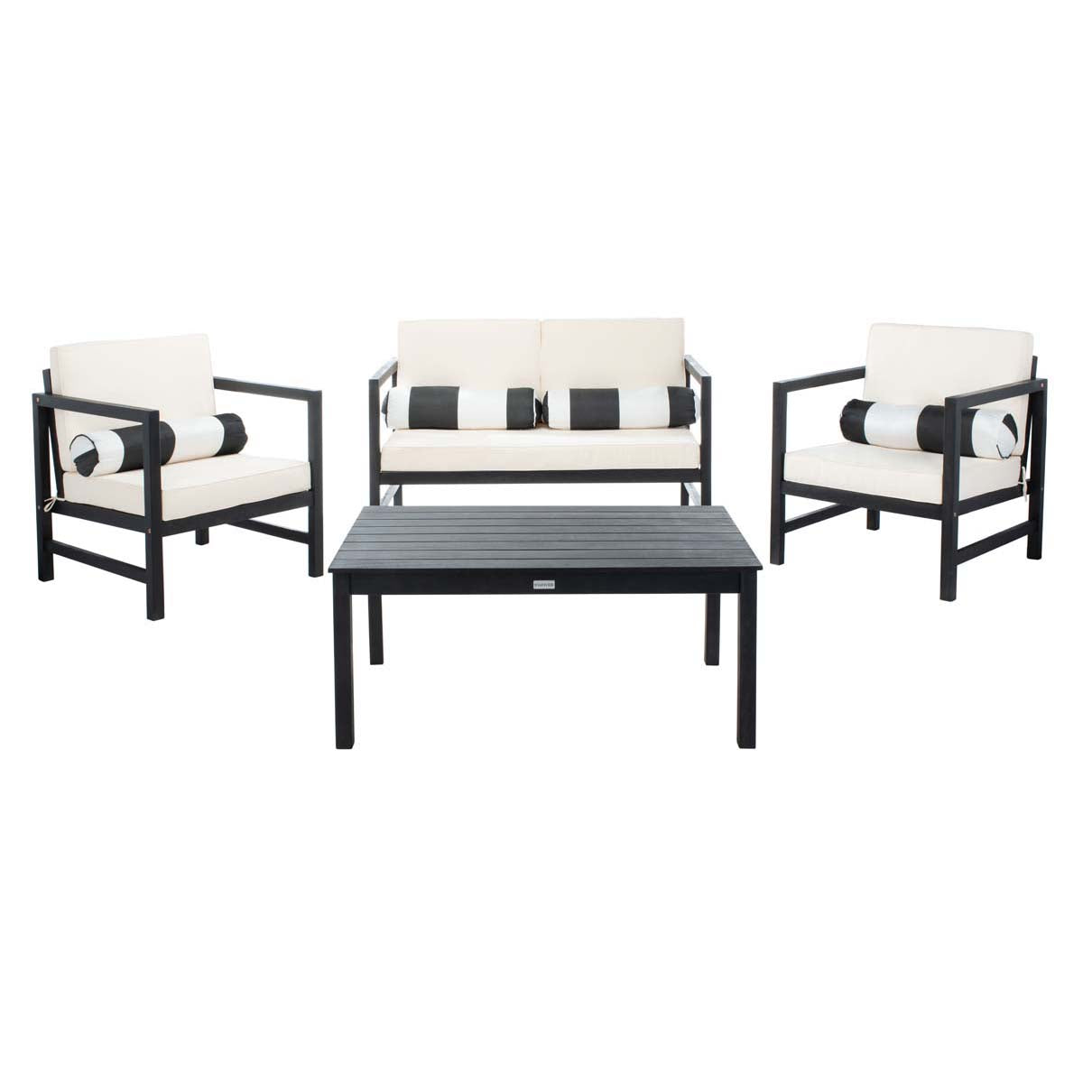 Safavieh montez 4 piece outdoor set with outlet accent pillows