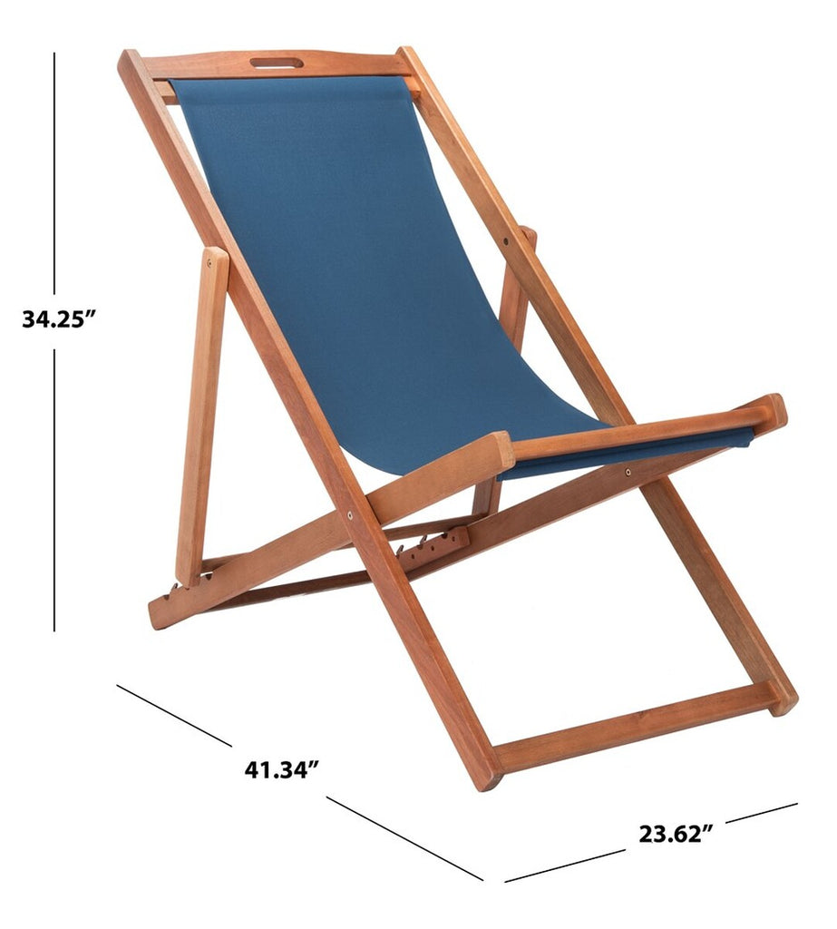 Safavieh Loren Sling Chair - Natural/Navy (Set of 2)