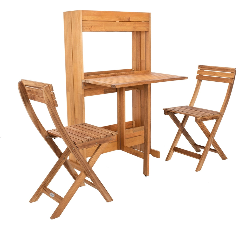 Safavieh Barley Flower Shelf 3 Pc Bistro Set - Natural