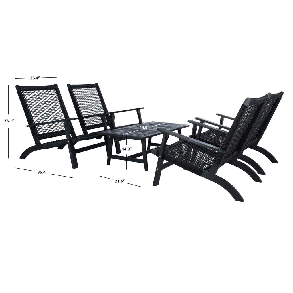 Safavieh Deven Living Set - Black / Black