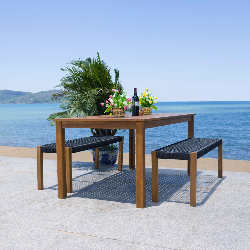 Safavieh Aquina Dining Set - Natural/Black