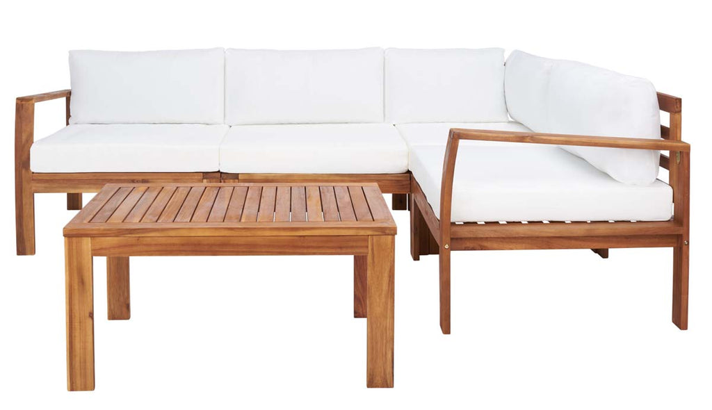 Safavieh Endelia Outdoor Living Set - Natural/Beige Cushion